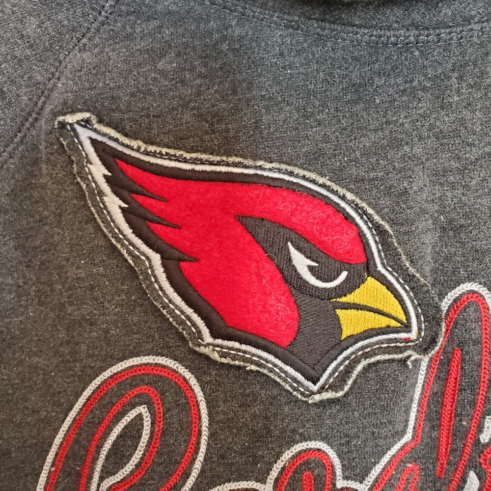 ♧ Arizona Cardinals Womens Funnel Neck Sweatshirt Size Medium Heather Gray - Picture 3 of 12